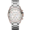 Mk5459 michael kors chronograph watch women silver dial metal stainless steel strap quartz battery analog crystals blair