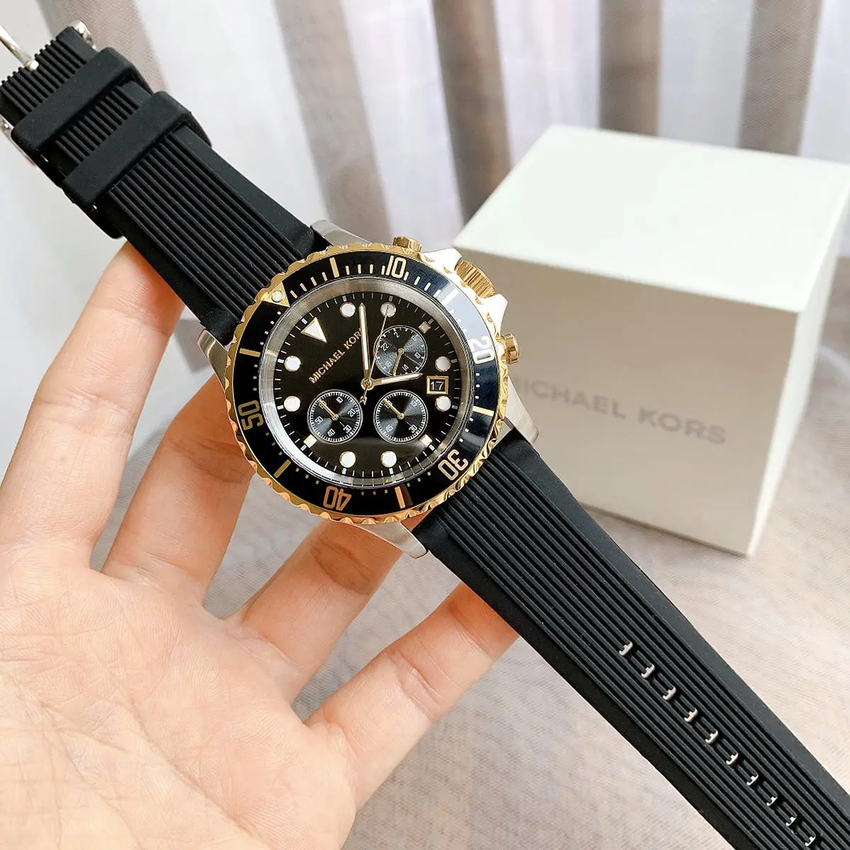 Michael Kors Oversized Gold and Black Watch  Engravers Guild