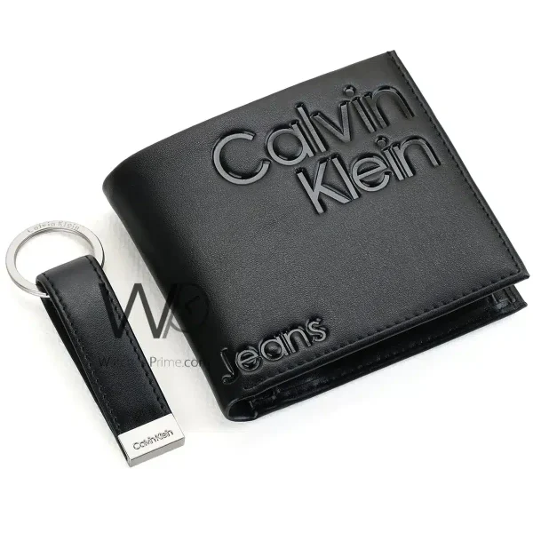 Calvin Klein Jeans Wallet Keychain Black Men | Watches Prime