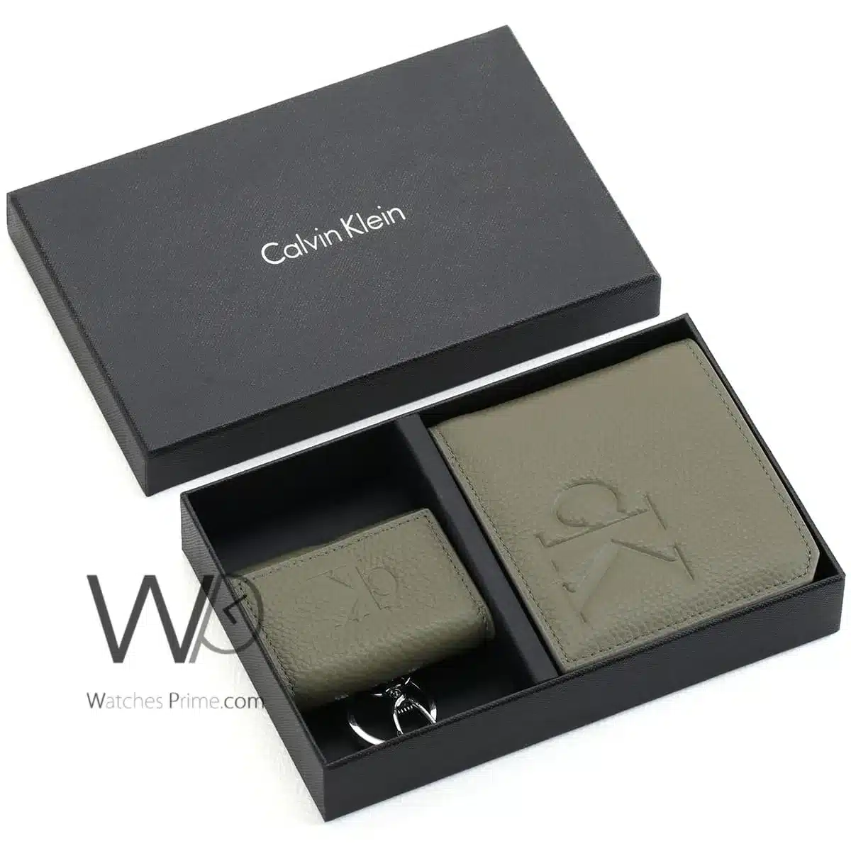 Calvin Klein Wallet Card Holder Keychain Green | Watches Prime