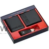 Tommy hilfiger gift set wallet keychain card holder black men genuine leather