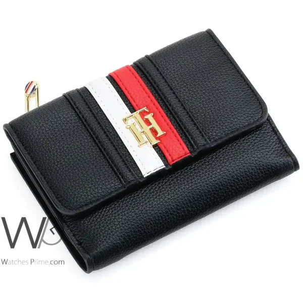 Tommy Hilfiger TH Wallet Leather Black Women | Watches Prime