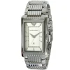 Ar0162 emporio armani watch square men beige dial stainless steel metal silver strap quartz battery analog
