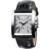 Ar0186 emporio armani watch square men silver dial leather black strap quartz battery analog chronograph classic