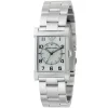 Ar0217 emporio armani watch square women green dial stainless steel metal silver strap quartz battery analog
