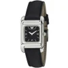 Ar0304 emporio armani watch square women black dial leather strap quartz battery analog
