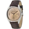 Ar0310 emporio armani watch men beige dial leather brown strap quartz battery analog