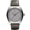 Ar0366 emporio armani watch men gray dial leather grey strap quartz battery analog franco large