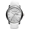 Ar0495 emporio armani watch men white dial leather strap quartz battery analog maximus