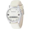 Ar0520 emporio armani watch men white dial leather strap quartz battery digital analog classic