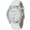 Ar0525 emporio armani watch men white dial leather strap quartz battery analog classic