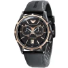 Ar0584 emporio armani watch men black dial rubber strap quartz battery analog chronograph