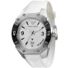 Ar0662 emporio armani watch 100 meters men patterned white dial rubber strap quartz battery analog