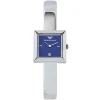 Ar0704 emporio armani watch square women blue dial stainless steel metal silver strap quartz battery analog
