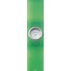 Ar1006 emporio armani watch women white dial rubber green strap quartz battery analog