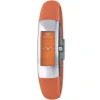 Ar1023 emporio armani watch square women orange dial rubber strap quartz battery analog