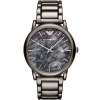 Ar11155 emporio armani watch men marble gray dial stainless steel metal grey strap quartz battery analog luigi