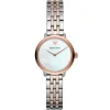 Ar11157 emporio armani watch women white dial stainless steel metal silver rose gold strap quartz battery analog modern