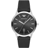 Ar11193 emporio armani watch men black dial leather strap quartz battery analog ruggero