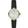 Ar11200 emporio armani watch women mother of pearl white dial leather black strap quartz battery analog arianna