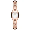 Ar11377 emporio armani watch women crystals white dial stainless steel metal rose gold strap quartz battery analog chain