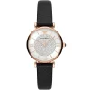 Ar11387 emporio armani watch women crystals white dial leather black strap quartz battery analog gianni t bar