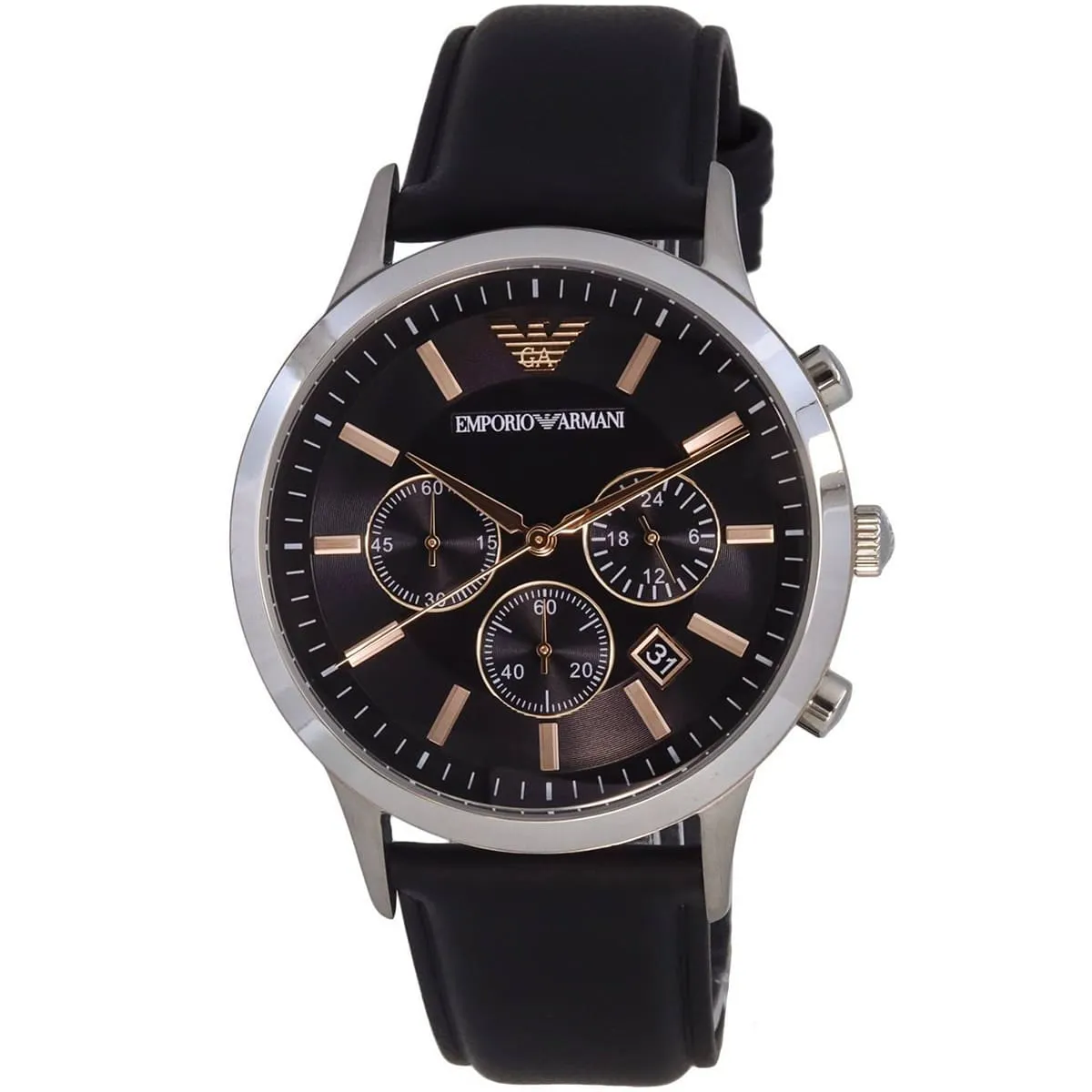 Armani watch best sale leather strap