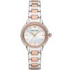 Ar11569 emporio armani watch women crystal silver dial stainless steel metal rose gold strap quartz battery analog mia