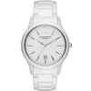 Ar1476 emporio armani watch ceramica men white dial ceramic strap quartz battery analog renato large