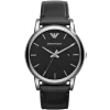 Ar1692 emporio armani watch men black dial leather strap quartz battery analog luigi
