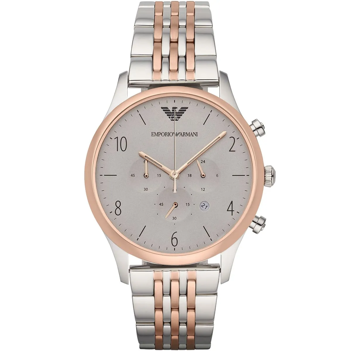 Armani mens watch gold and clearance silver