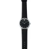 Ar2004 emporio armani watch men black dial leather strap quartz battery analog