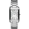 Ar2037 emporio armani watch square women silver dial stainless steel metal strap quartz battery analog marco slim small
