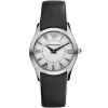 Ar2038 emporio armani watch women white dial leather black strap quartz battery analog valente slim small