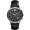 Ar2447 emporio armani watch men black dial leather strap quartz battery analog renato