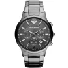Ar2454 emporio armani watch men gray dial stainless steel metal grey strap quartz battery analog chronograph renato large