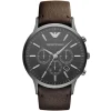 Ar2462 emporio armani watch men gray dial leather brown strap quartz battery analog chronograph renato xlarge