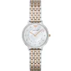 Ar2508 emporio armani watch women mother of pearl white dial stainless steel metal silver rose gold strap quartz battery analog kappa