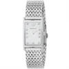 Ar3152 emporio armani watch square women white dial stainless steel metal silver strap quartz battery analog