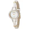 Ar3157 emporio armani watch women crystals white dial leather strap quartz battery analog