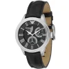 Ar4616 emporio armani watch meccanico men black dial leather strap automatic analog