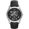Ar4673 emporio armani watch meccanico men gray dial leather black strap automatic analog valente