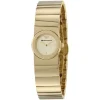 Ar5455 emporio armani watch women gold dial stainless steel metal golden strap quartz battery analog