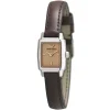Ar5507 emporio armani watch square women beige dial leather brown strap quartz battery analog