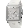 Ar5851 emporio armani watch square men white dial rubber strap quartz battery analog chronograph