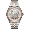 Ar60002 emporio armani watch meccanico men white dial stainless steel metal silver rose gold strap automatic analog zeta