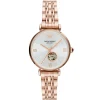 Ar60023 emporio armani watch meccanico women silver dial stainless steel metal rose gold strap automatic analog gianni t bar