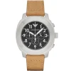 Ar6060 emporio armani watch men black dial leather havan strap quartz battery analog chronograph delta