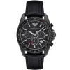 Ar6122 emporio armani watch men black dial leather strap quartz battery analog chronograph sigma