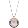 Ar7386 emporio armani watch pendant pocket women mother of pearl white dial stainless steel metal rose gold strap quartz battery analog catwalk
